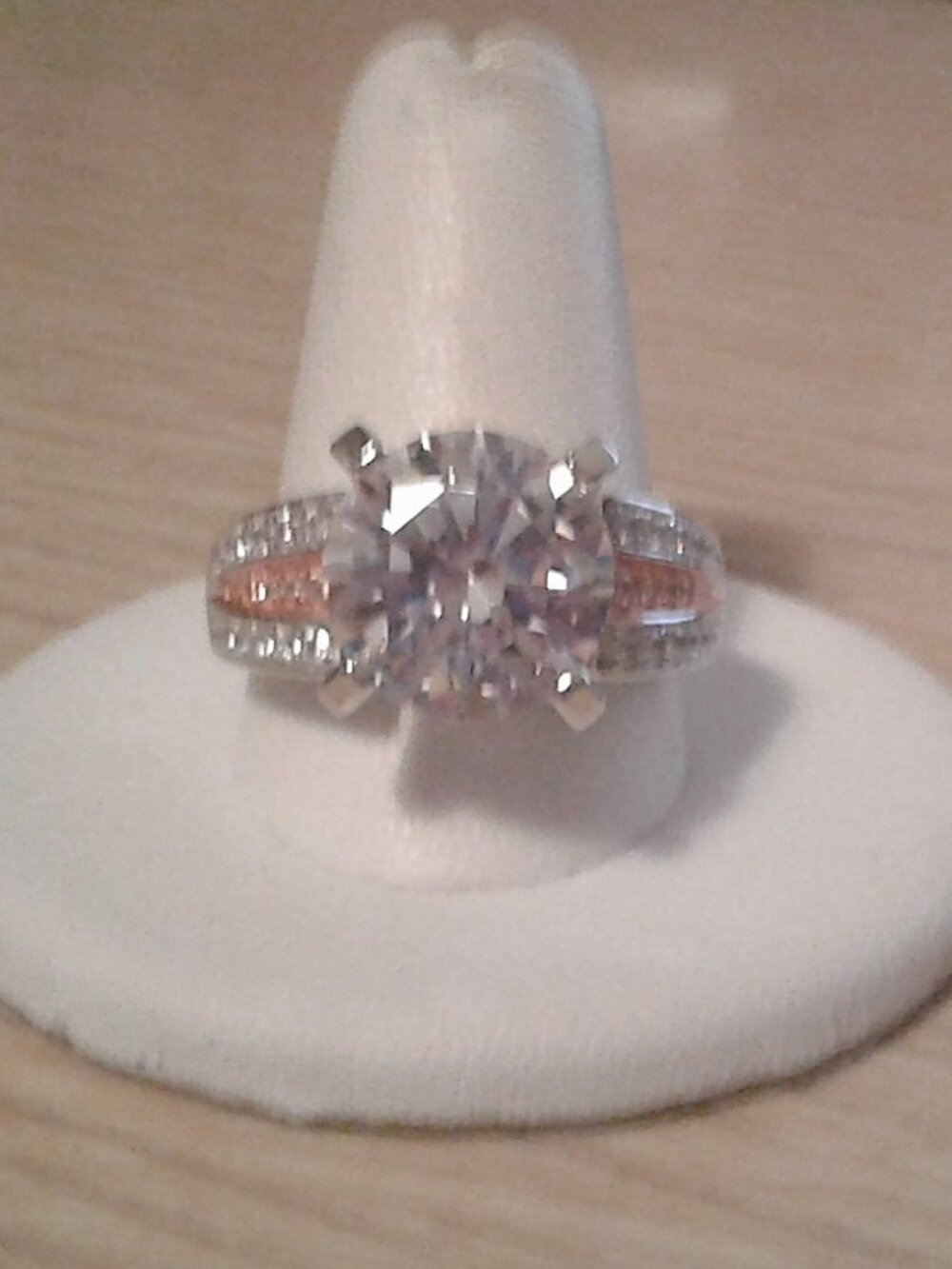 BJH966 Pink & White Bella Luce CZ Platinum & 18K RGP Ring 11.85ctw. Sz.10 NWOT